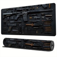 Mousepad gaming XXL – 80×30 cm pentru Birou & Gaming – Design Tactic Militar, Antiderapant, Negru №17