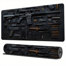 Mousepad gaming XXL – 80×30 cm pentru Birou & Gaming – Design Tactic Militar, Antiderapant, Negru №17