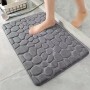 Set 2  covorașe 3-D antiderapante pentru baie și toaletă, 60x40 si 40x40– model cu textură de pietre marine, gri inchis