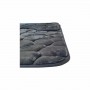 Set 2  covorașe 3-D antiderapante pentru baie și toaletă, 60x40 si 40x40– model cu textură de pietre marine, gri inchis