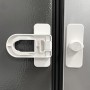Blocator de siguranță pentru frigider, protecție copii, sistem rotativ, montaj adeziv, alb