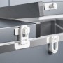 Blocator de siguranță pentru frigider, protecție copii, sistem rotativ, montaj adeziv, alb