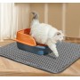 Covoraș impermeabil dublu strat pentru litiera pisicii, 75 × 55 cm– soluția practică pentru o zonă mereu curată. Gri.