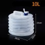 Bidon pliabil 10L cu robinet, din plastic alimentar, pentru camping, picnic, grădină sau călătorii — transparent