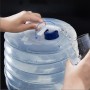 Bidon pliabil 10L cu robinet, din plastic alimentar, pentru camping, picnic, grădină sau călătorii — transparent