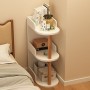 Etajeră multifuncțională cu 3 niveluri, design modern, alb cald, 48×30×72 cm — ideală pentru living, dormitor sau birou