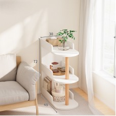 Etajeră multifuncțională cu 3 niveluri, design modern, alb cald, 48×30×72 cm — ideală pentru living, dormitor sau birou