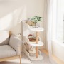 Etajeră multifuncțională cu 3 niveluri, design modern, alb cald, 48×30×72 cm — ideală pentru living, dormitor sau birou