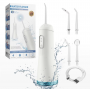 Irigator Oral Portabil, 260 ml – Curățare Profesională, 4 Duze, 3 Moduri, Reîncărcabil USB, Rezistent la Apă