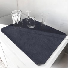 Covoras de uscare vesela si tacamuri, anti alunecare, uscare rapida covoras absorbant pentru bucatarie, 40x50 cm, Albastru inchis.