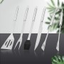 Set ustensile grătar 5 piese cu husă, inox, mânere ergonomice, pentru BBQ și picnic, argintiu