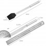 Set ustensile grătar 5 piese cu husă, inox, mânere ergonomice, pentru BBQ și picnic, argintiu