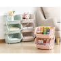 Set 2 Cosuri de depozitare durabil, stivuibil, Cutie de depozitare fructe si legume, Cos organizator de bucatarie, pentru baie, 36*33*20 cm, Roz pal