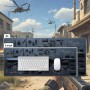 Mousepad gaming XXL – 80×30 cm pentru Birou & Gaming –Design Tactic Tehnic (Blueprint), Antiderapant, Negru №16