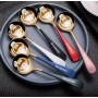 Set 6 buc Lingurite metalice pentru desert, cu personaj desen animat, Doraemon, Alb