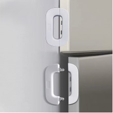 Blocator de siguranță pentru frigider – protecție copii, montaj adeziv, alb