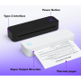 Mini Imprimantă Termică HD Portabilă cu Bluetooth – Printare A4 fără cerneală, direct de pe telefon, Alb.